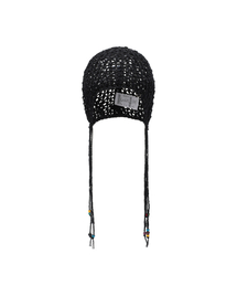 THEVINYLHOUSE（ザバイニルハウス）の「BEADED CROCHET BEANIE (W) BLACK（ニットキャップ/ビーニー）」