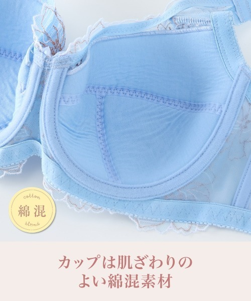 nissen(ニッセン)の「カラフルパレットフルカップブラジャー(レンテンローズフラワー柄)(ブラジャー・レディース・サックスブルー系/ブラック系・B85/B90/B95/B100/C85/F90/F95/E95/F100/E100/F85/D100/E85/D85/E90/D90/D95/C90/C95/C100)」の7枚目の写真