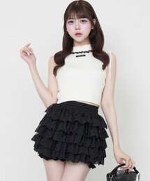 OLIVE des OLIVE | 【Belle Charme】Lace Rib Knit Tank Top(アンサンブル)