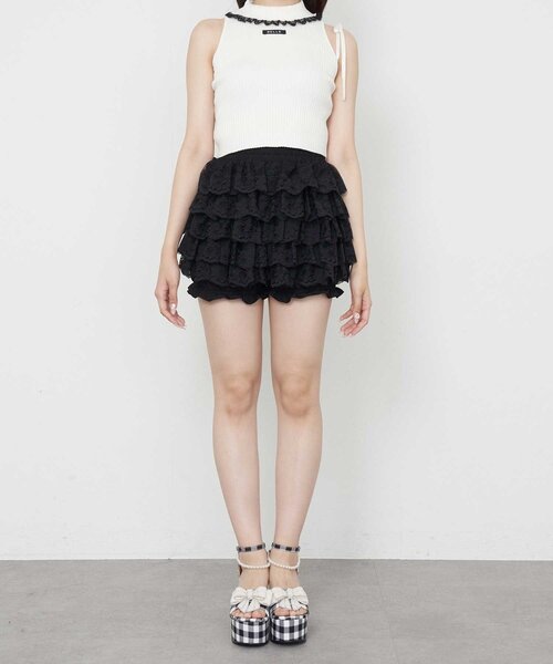 OLIVE des OLIVE(オリーブデオリーブ)の「【Belle Charme】Lace Rib Knit Tank Top(アンサンブル・レディース・ブラック/ピンク/トップグレー/オフホワイト・FREE)」の8枚目の写真
