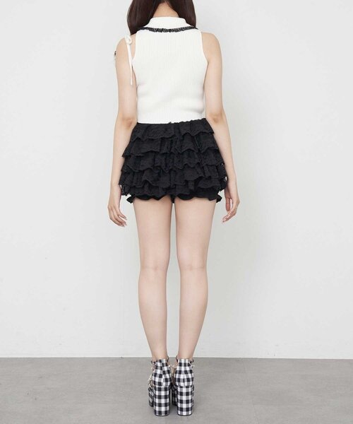 OLIVE des OLIVE(オリーブデオリーブ)の「【Belle Charme】Lace Rib Knit Tank Top(アンサンブル・レディース・ブラック/ピンク/トップグレー/オフホワイト・FREE)」の10枚目の写真