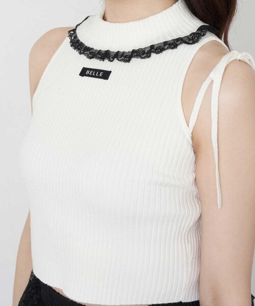 OLIVE des OLIVE(オリーブデオリーブ)の「【Belle Charme】Lace Rib Knit Tank Top(アンサンブル・レディース・ブラック/ピンク/トップグレー/オフホワイト・FREE)」の11枚目の写真