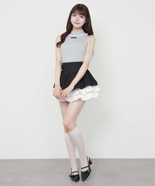 OLIVE des OLIVE(オリーブデオリーブ)の「【Belle Charme】Lace Rib Knit Tank Top(アンサンブル・レディース・ブラック/ピンク/トップグレー/オフホワイト・FREE)」の22枚目の写真