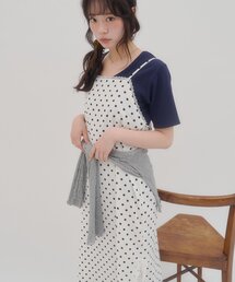 【umm.】ポルカドットスリットキャミワンピース