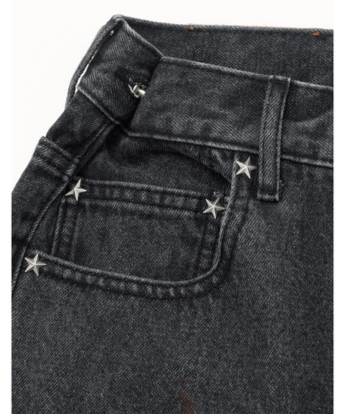 Little sunny bite(リトルサニーバイト)の「little sunny bite x Paula Grenouille doodle denim pants(デニムパンツ・レディース・ブラック/インディゴブルー/ライトインディゴブルー・MEDIUM/SMALL)」の9枚目の写真