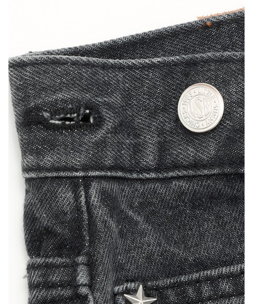 Little sunny bite(リトルサニーバイト)の「little sunny bite x Paula Grenouille doodle denim pants(デニムパンツ・レディース・ブラック/インディゴブルー/ライトインディゴブルー・MEDIUM/SMALL)」の10枚目の写真