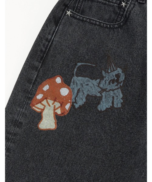 Little sunny bite(リトルサニーバイト)の「little sunny bite x Paula Grenouille doodle denim pants(デニムパンツ・レディース・ブラック/インディゴブルー/ライトインディゴブルー・MEDIUM/SMALL)」の12枚目の写真