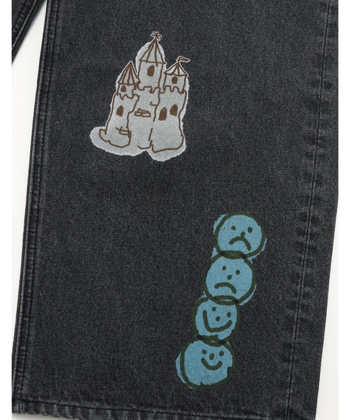 Little sunny bite(リトルサニーバイト)の「little sunny bite x Paula Grenouille doodle denim pants(デニムパンツ・レディース・ブラック/インディゴブルー/ライトインディゴブルー・MEDIUM/SMALL)」の13枚目の写真