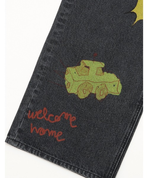 Little sunny bite(リトルサニーバイト)の「little sunny bite x Paula Grenouille doodle denim pants(デニムパンツ・レディース・ブラック/インディゴブルー/ライトインディゴブルー・MEDIUM/SMALL)」の14枚目の写真