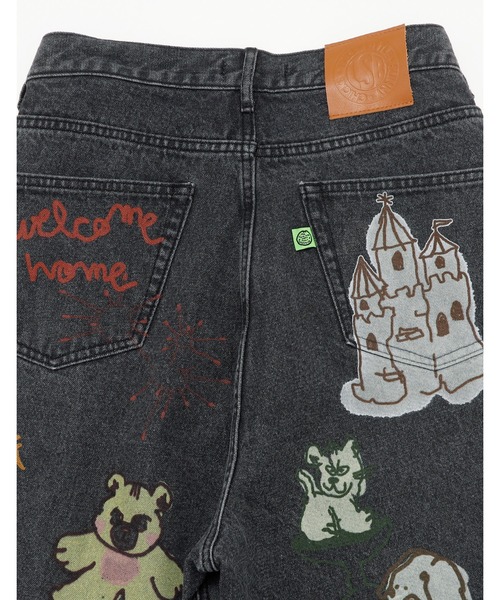 Little sunny bite(リトルサニーバイト)の「little sunny bite x Paula Grenouille doodle denim pants(デニムパンツ・レディース・ブラック/インディゴブルー/ライトインディゴブルー・MEDIUM/SMALL)」の16枚目の写真