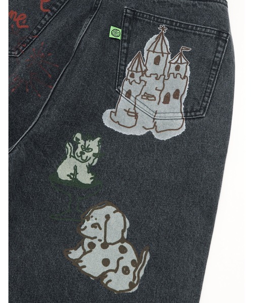 Little sunny bite(リトルサニーバイト)の「little sunny bite x Paula Grenouille doodle denim pants(デニムパンツ・レディース・ブラック/インディゴブルー/ライトインディゴブルー・MEDIUM/SMALL)」の20枚目の写真