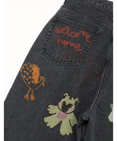 Little sunny bite(リトルサニーバイト)の「little sunny bite x Paula Grenouille doodle denim pants(デニムパンツ・レディース・ブラック/インディゴブルー/ライトインディゴブルー・MEDIUM/SMALL)」の21枚目の写真
