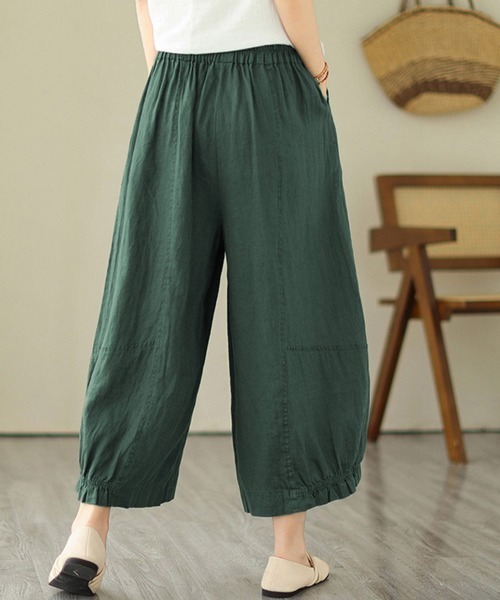 ONEP STAR(ワンピスター)の「裾ギャザークロップドパンツ(その他パンツ・レディース・ダークグリーン/ベージュ/オレンジ・X-LARGE/MEDIUM/LARGE)」の6枚目の写真