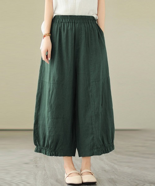 ONEP STAR(ワンピスター)の「裾ギャザークロップドパンツ(その他パンツ・レディース・ダークグリーン/ベージュ/オレンジ・X-LARGE/MEDIUM/LARGE)」の7枚目の写真
