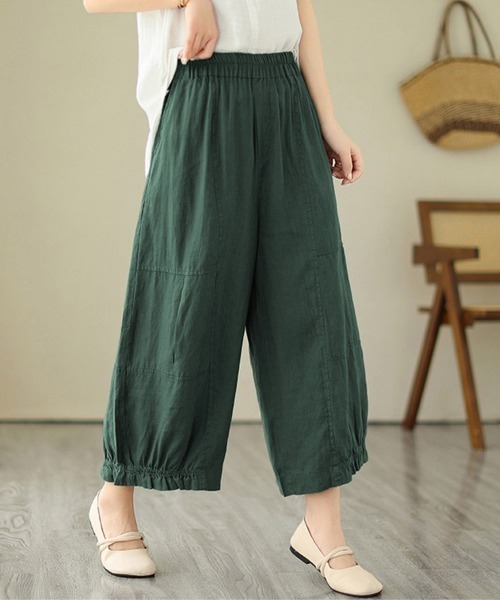 ONEP STAR(ワンピスター)の「裾ギャザークロップドパンツ(その他パンツ・レディース・ダークグリーン/ベージュ/オレンジ・X-LARGE/MEDIUM/LARGE)」の8枚目の写真