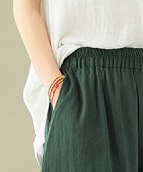 ONEP STAR(ワンピスター)の「裾ギャザークロップドパンツ(その他パンツ・レディース・ダークグリーン/ベージュ/オレンジ・X-LARGE/MEDIUM/LARGE)」の10枚目の写真