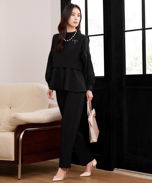 DRESS PLUS(ドレスプラス)の「ペプラムパンツセットアップ パーティースーツ(パンツドレス・レディース・ブラック/ネイビー/カーキ・M/L/XL)」の10枚目の写真
