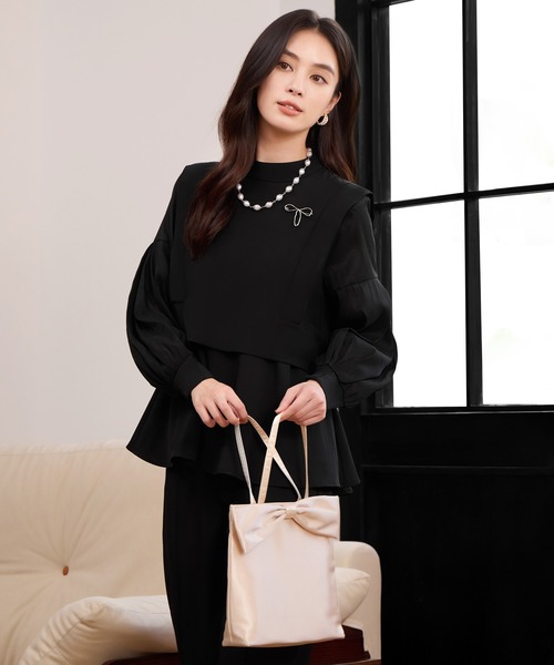 DRESS PLUS(ドレスプラス)の「ペプラムパンツセットアップ パーティースーツ(パンツドレス・レディース・ブラック/ネイビー/カーキ・M/L/XL)」の11枚目の写真