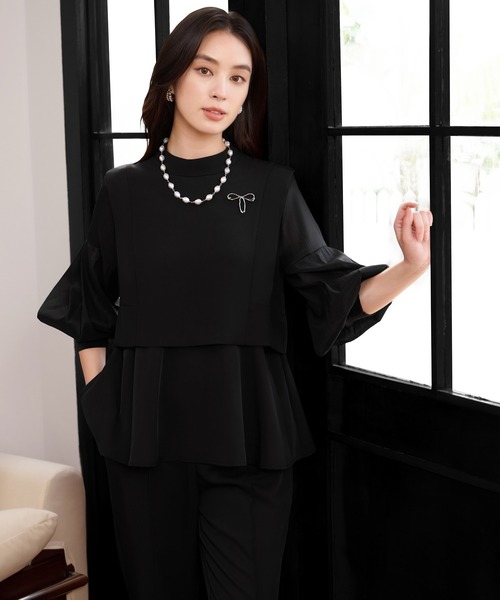 DRESS PLUS(ドレスプラス)の「ペプラムパンツセットアップ パーティースーツ(パンツドレス・レディース・ブラック/ネイビー/カーキ・M/L/XL)」の12枚目の写真