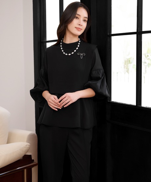 DRESS PLUS(ドレスプラス)の「ペプラムパンツセットアップ パーティースーツ(パンツドレス・レディース・ブラック/ネイビー/カーキ・M/L/XL)」の14枚目の写真