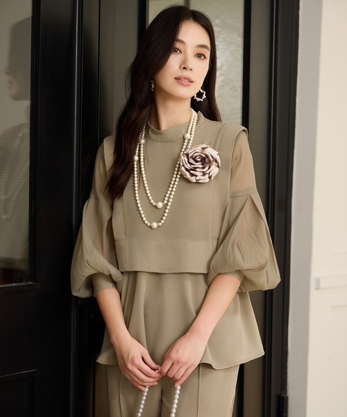 DRESS PLUS(ドレスプラス)の「ペプラムパンツセットアップ パーティースーツ(パンツドレス・レディース・ブラック/ネイビー/カーキ・M/L/XL)」の18枚目の写真