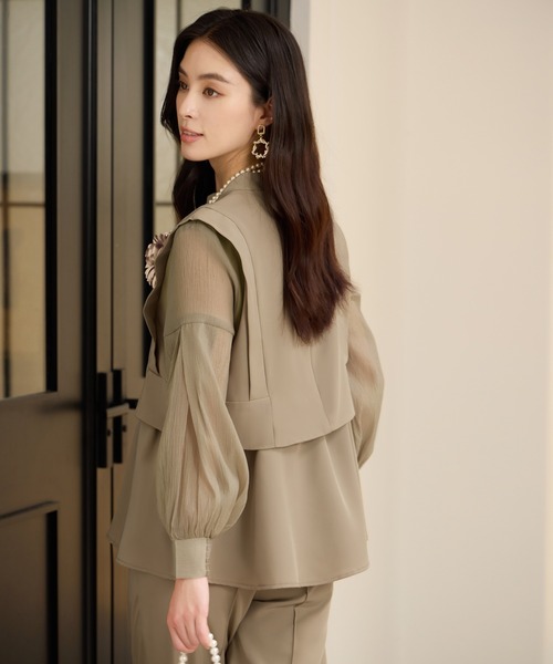 DRESS PLUS(ドレスプラス)の「ペプラムパンツセットアップ パーティースーツ(パンツドレス・レディース・ブラック/ネイビー/カーキ・M/L/XL)」の20枚目の写真