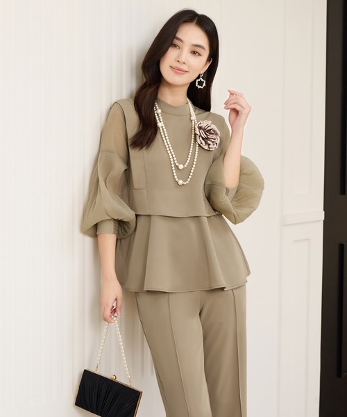 DRESS PLUS(ドレスプラス)の「ペプラムパンツセットアップ パーティースーツ(パンツドレス・レディース・ブラック/ネイビー/カーキ・M/L/XL)」の21枚目の写真