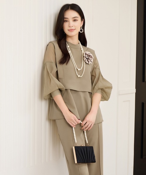 DRESS PLUS(ドレスプラス)の「ペプラムパンツセットアップ パーティースーツ(パンツドレス・レディース・ブラック/ネイビー/カーキ・M/L/XL)」の22枚目の写真