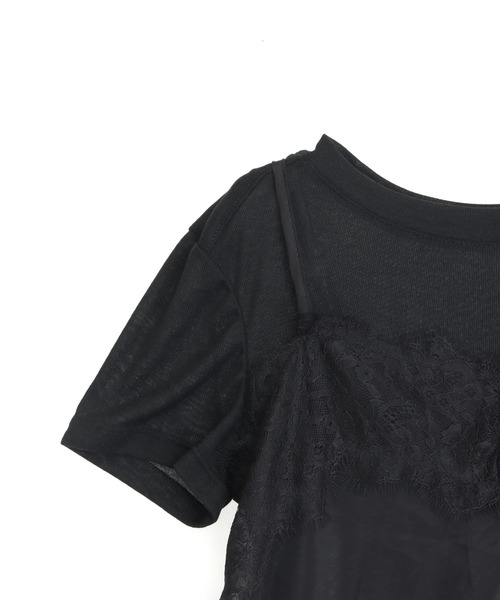 ANAP（アナップ）の「シフォンレースキャミ＆フレンチスリーブＴセット（アンサンブル・レディース・ブラック/ホワイト・F）」の17枚目の写真