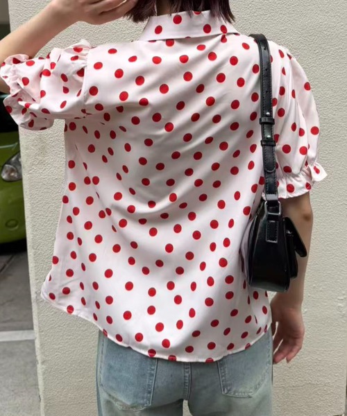 mebole(メボレ)の「Red polka dot shirt(シャツ/ブラウス・レディース・ホワイト/ピンク・FREE)」の17枚目の写真