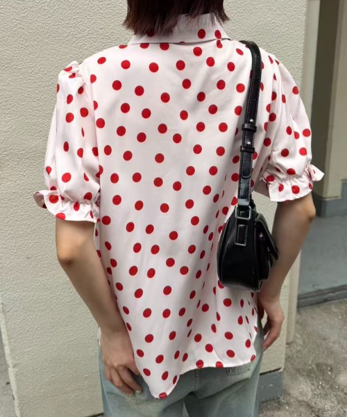 mebole(メボレ)の「Red polka dot shirt(シャツ/ブラウス・レディース・ホワイト/ピンク・FREE)」の18枚目の写真