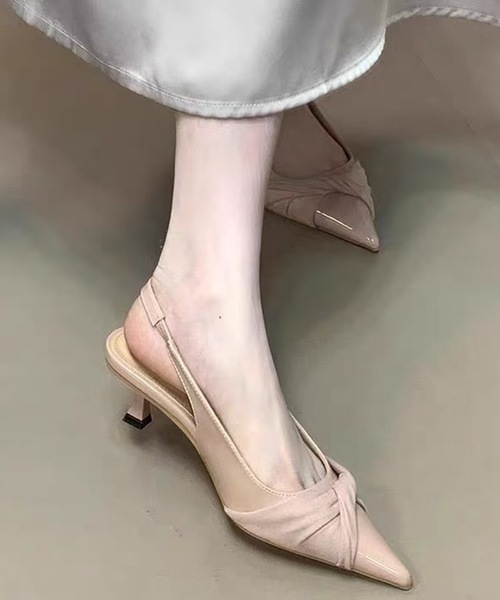 Lace Ladies（レースレディース）の「異素材 ツイスト バックストラップ ヒール パンプス（パンプス・レディース・ベージュ/ブラック・25cm/24.5cm/24cm/23.5cm/23cm/22.5cm）」の12枚目の写真
