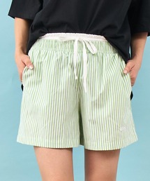 ダブル ウエスト ストライプ ショート パンツ