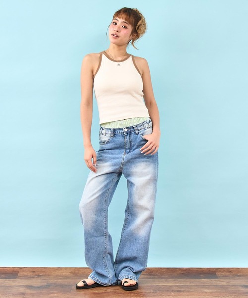 anap mimpi（アナップミンピ）の「ダブル ウエスト ストライプ ショート パンツ（その他パンツ・レディース・グリーン/ピンク・F）」の22枚目の写真