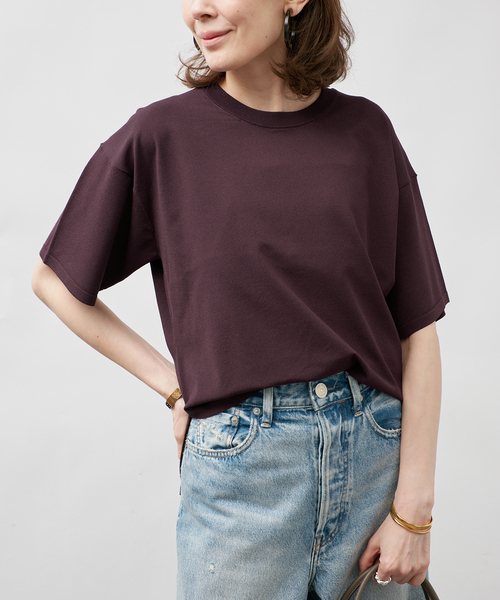 VERMEIL par iena(ヴェルメイユパーイエナ)の「《追加》ニットTシャツ(ニット/セーター・レディース・ホワイト/ネイビー/ブラウン・FREE)」の2枚目の写真