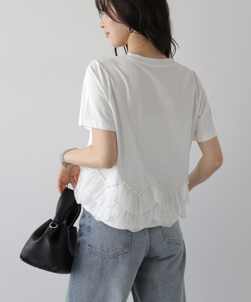 La-gemme(ラジェム)の「スカラップフリルTシャツ(Tシャツ/カットソー・レディース・ブラック/ホワイト・フリー)」の15枚目の写真