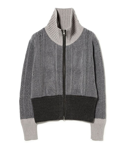 Ray BEAMS（レイビームス）の「【別注】boussole×Ray BEAMS / ジップ カーディガン（ニット/セーター・レディース・チャコールグレー/ミント・ONE SIZE）」の9枚目の写真