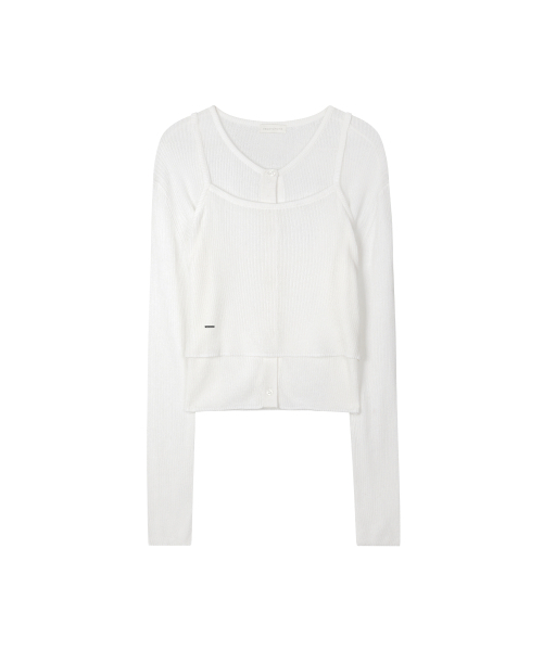 SECONDMONO（セカンドモノローグ）の「Layered Cardigan with Back Button Bustier Set [IVORY]_SEWCD008IVORY（カーディガン/ボレロ・レディース・その他・FREE）」の5枚目の写真