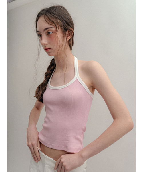 VISUS(ヴィスシュ)の「Ribbed Halter Top_Pink(Tシャツ/カットソー・レディース・その他・FREE)」の1枚目の写真
