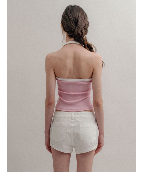 VISUS(ヴィスシュ)の「Ribbed Halter Top_Pink(Tシャツ/カットソー・レディース・その他・FREE)」の2枚目の写真