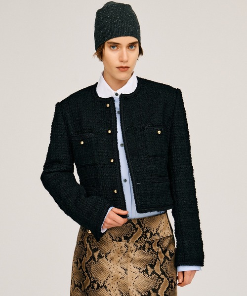 PRANK PROJECT(プランクプロジェクト)の「【2026Autumn Pre-Order】ツイードショートジャケット / Tweed Short Jacket(その他アウター・レディース・ブラック/グレー・FREE)」の2枚目の写真