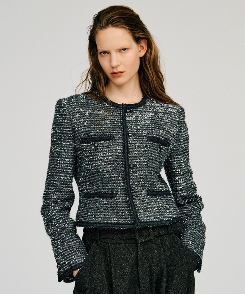 PRANK PROJECT(プランクプロジェクト)の「【2026Autumn Pre-Order】ツイードショートジャケット / Tweed Short Jacket(その他アウター・レディース・ブラック/グレー・FREE)」の3枚目の写真