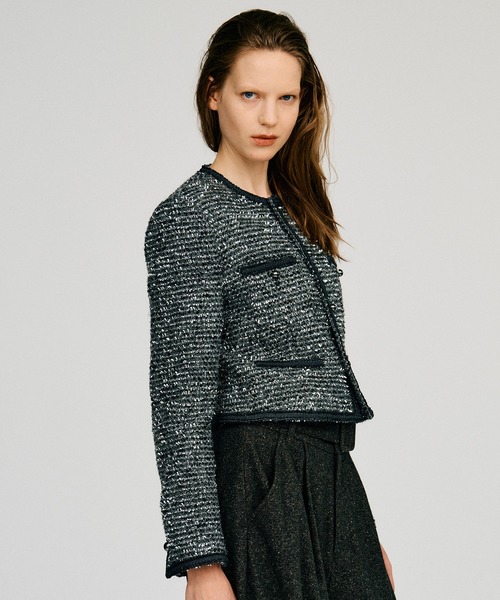 PRANK PROJECT(プランクプロジェクト)の「【2026Autumn Pre-Order】ツイードショートジャケット / Tweed Short Jacket(その他アウター・レディース・ブラック/グレー・FREE)」の6枚目の写真