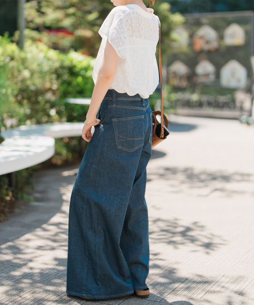 Spick & Span(スピックアンドスパン)の「《WEB限定 / 追加》PEレースフレンチスリーブシャツ(シャツ/ブラウス・レディース・ブラック/ホワイト・FREE)」の15枚目の写真