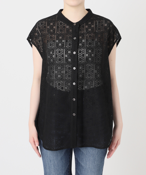 Spick & Span(スピックアンドスパン)の「《WEB限定 / 追加》PEレースフレンチスリーブシャツ(シャツ/ブラウス・レディース・ブラック/ホワイト・FREE)」の17枚目の写真