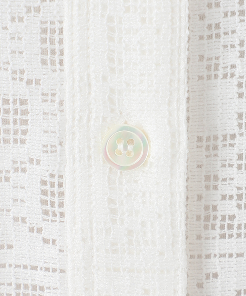 Spick & Span(スピックアンドスパン)の「《WEB限定 / 追加》PEレースフレンチスリーブシャツ(シャツ/ブラウス・レディース・ブラック/ホワイト・FREE)」の5枚目の写真