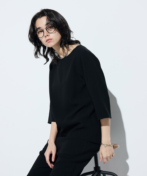 COMME CA(コムサ)の「〔 Sサイズ 〕 トリアセダブルクロス Tブラウス(シャツ/ブラウス・レディース・ブラック・5号)」の1枚目の写真