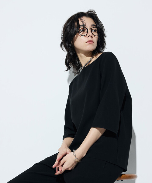 COMME CA(コムサ)の「〔 Sサイズ 〕 トリアセダブルクロス Tブラウス(シャツ/ブラウス・レディース・ブラック・5号)」の4枚目の写真