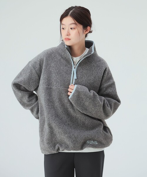 BEAMS HEART(ビームスハート)の「フリース アノラック(その他トップス・レディース・チャコールグレー/レッド/ホワイト系その他5・FREE)」の2枚目の写真