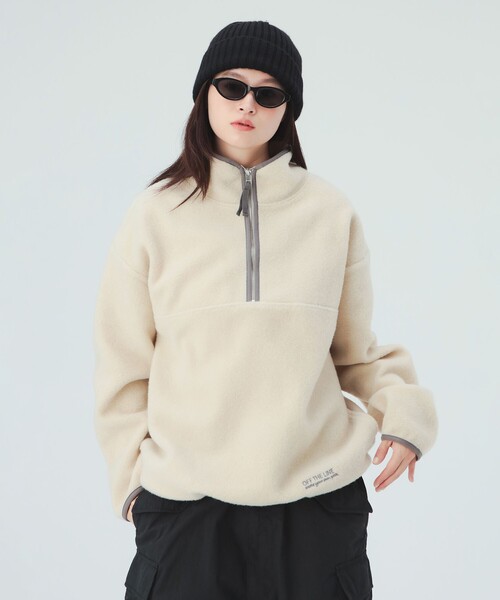 BEAMS HEART(ビームスハート)の「フリース アノラック(その他トップス・レディース・チャコールグレー/レッド/ホワイト系その他5・FREE)」の4枚目の写真